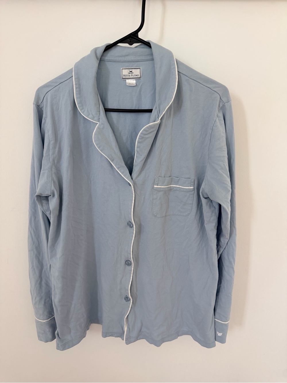 Petite Plume Women’s Light Blue Pajama Top